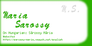 maria sarossy business card
